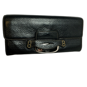 💖#157 Tod’s Black Pebbled Leather Long Wallet